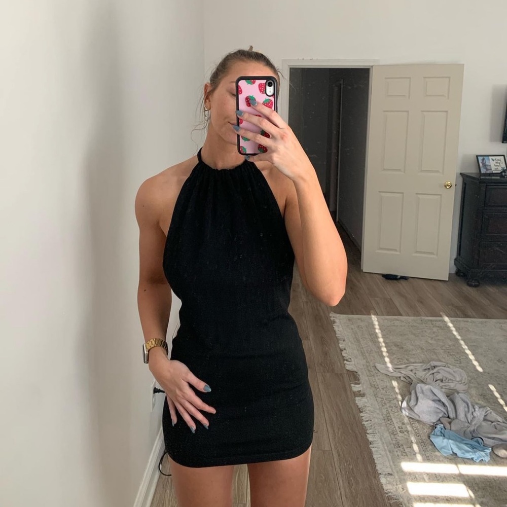 Knit halter dress